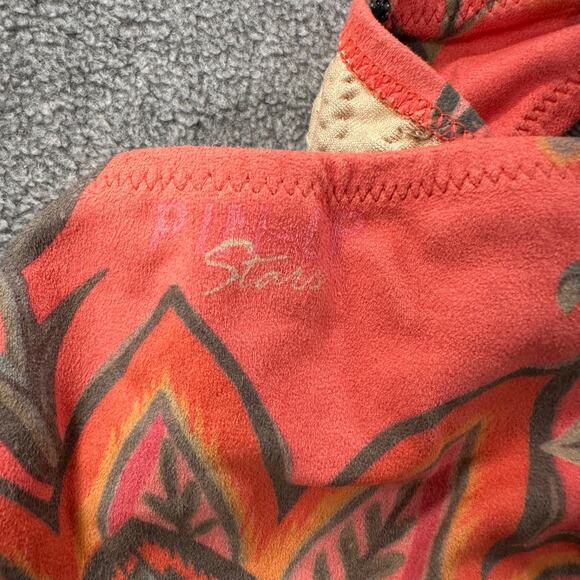 Pin Up Stars Beaded Pineapple String Bikini Womens Large Braided Coral Faux Sued - Picture 9 of 10